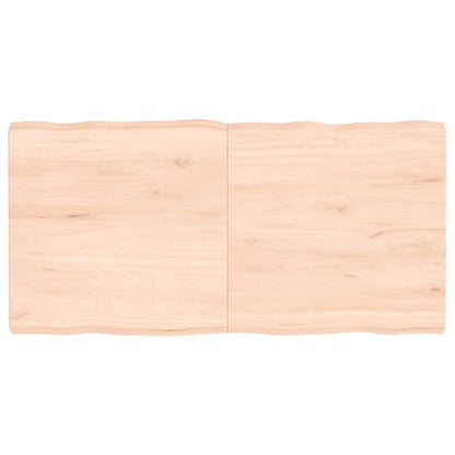 Piano per Tavolo 120x60x(2-6) cm Rovere Non Trattato Bordi Vivi