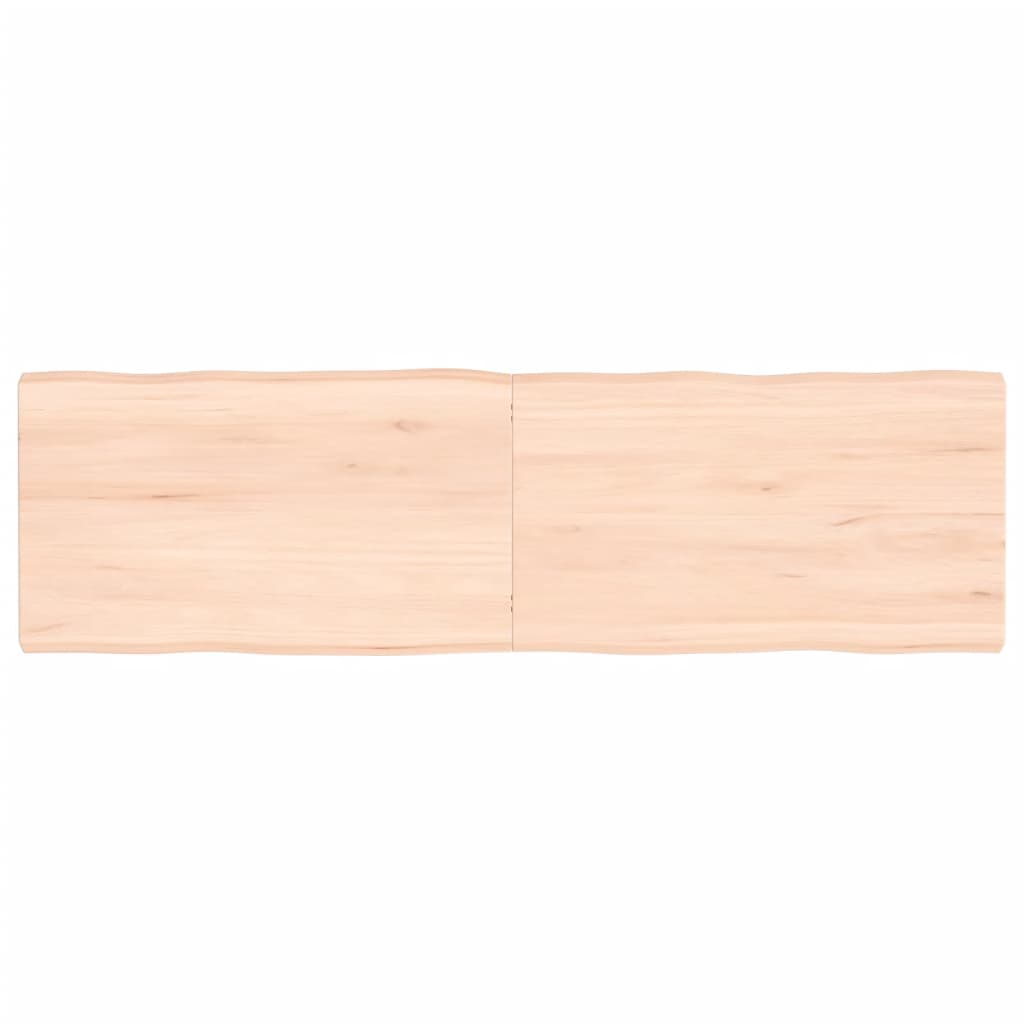 Piano per Tavolo 140x40x(2-4) cm Rovere Non Trattato Bordi Vivi