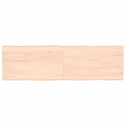 Piano per Tavolo 140x40x(2-4) cm Rovere Non Trattato Bordi Vivi