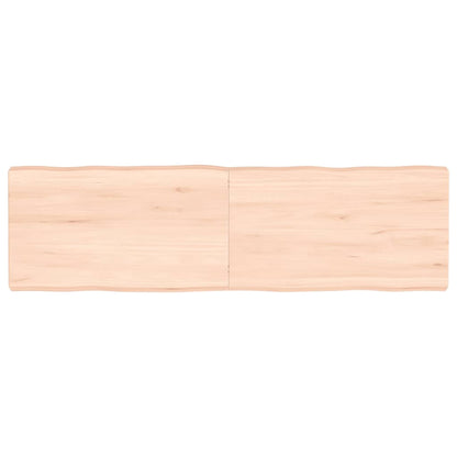 Piano per Tavolo 140x40x(2-6) cm Rovere Non Trattato Bordi Vivi