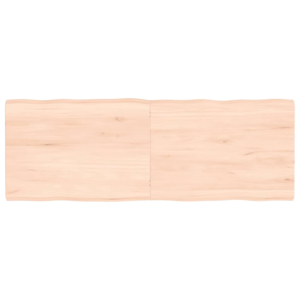 Piano per Tavolo 140x50x(2-4) cm Rovere Non Trattato Bordi Vivi