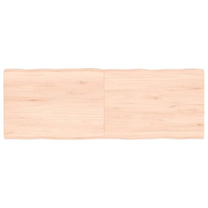 Piano per Tavolo 140x50x(2-4) cm Rovere Non Trattato Bordi Vivi