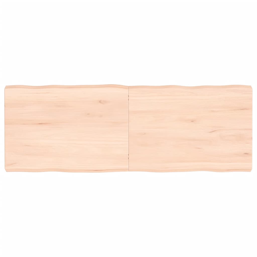 Piano per Tavolo 140x50x(2-6) cm Rovere Non Trattato Bordi Vivi