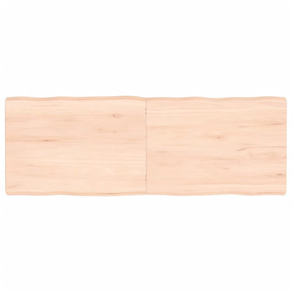 Piano per Tavolo 140x50x(2-6) cm Rovere Non Trattato Bordi Vivi