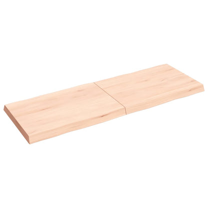 Piano per Tavolo 140x50x(2-6) cm Rovere Non Trattato Bordi Vivi