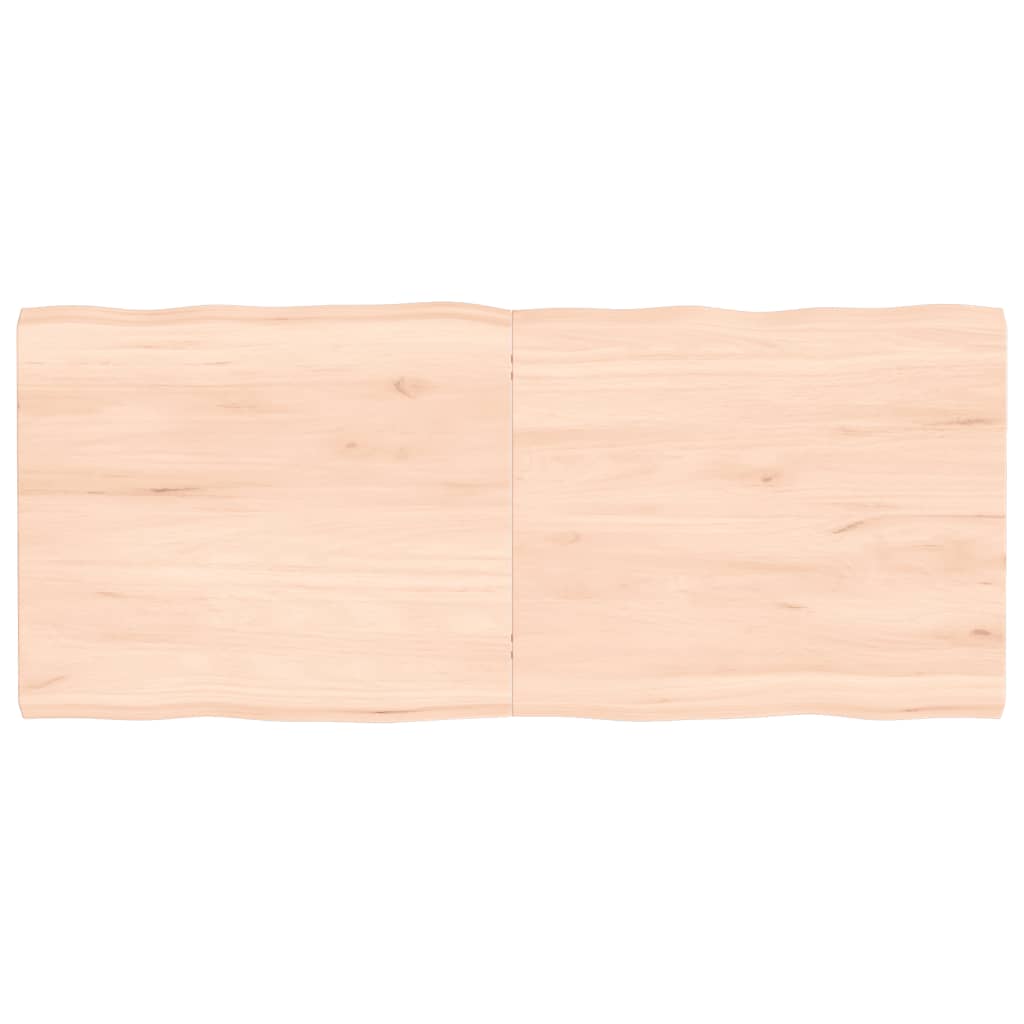Piano per Tavolo 140x60x(2-4) cm Rovere Non Trattato Bordi Vivi