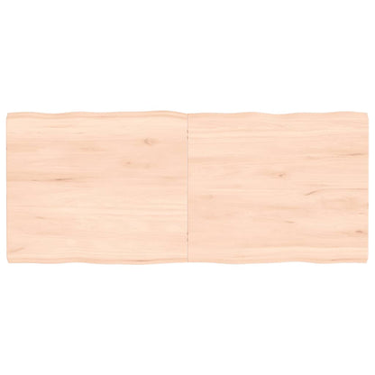 Piano per Tavolo 140x60x(2-4) cm Rovere Non Trattato Bordi Vivi