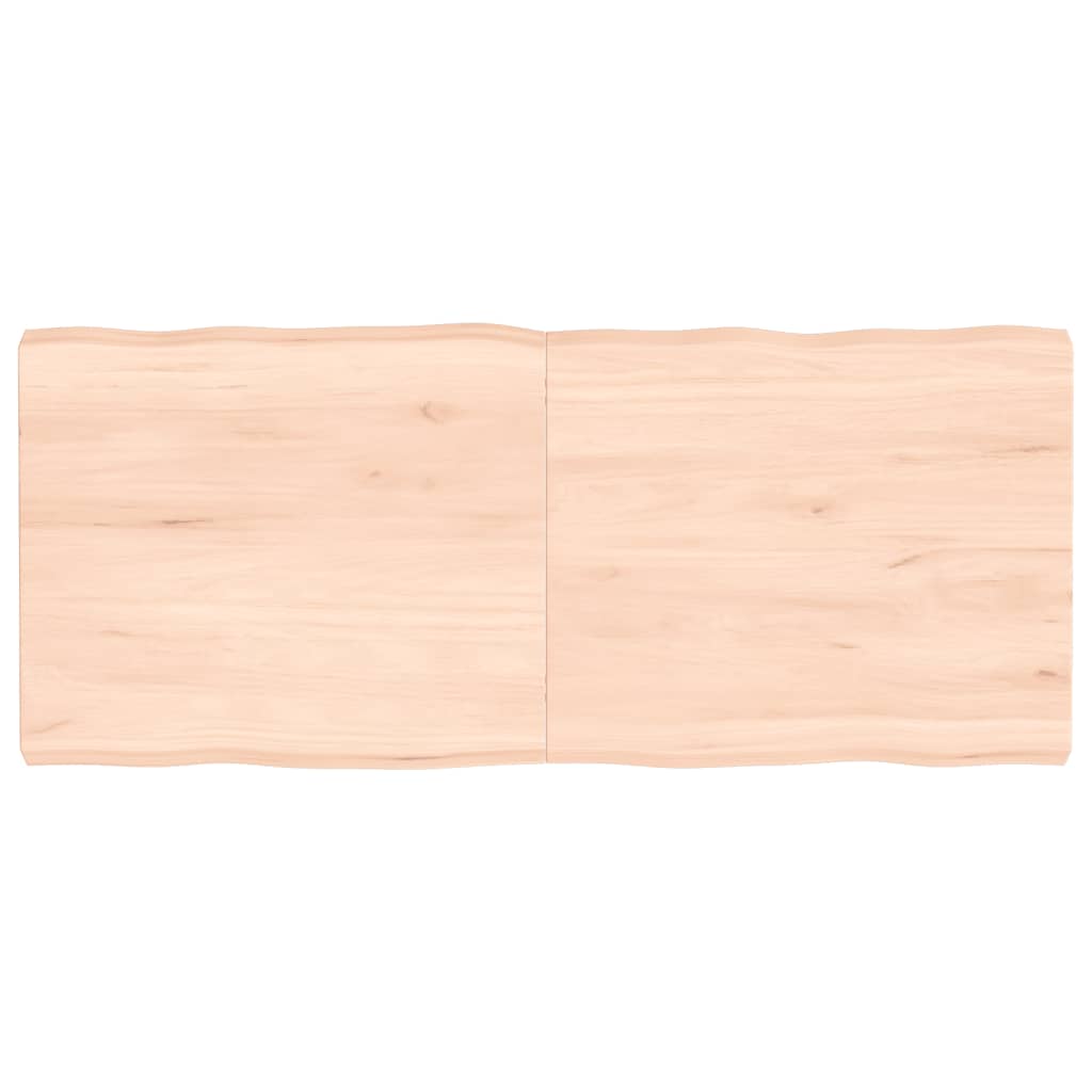 Piano per Tavolo 140x60x(2-6) cm Rovere Non Trattato Bordi Vivi