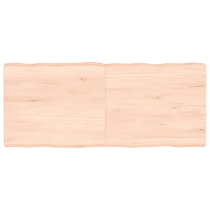 Piano per Tavolo 140x60x(2-6) cm Rovere Non Trattato Bordi Vivi