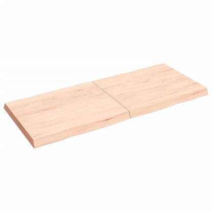Piano per Tavolo 140x60x(2-6) cm Rovere Non Trattato Bordi Vivi