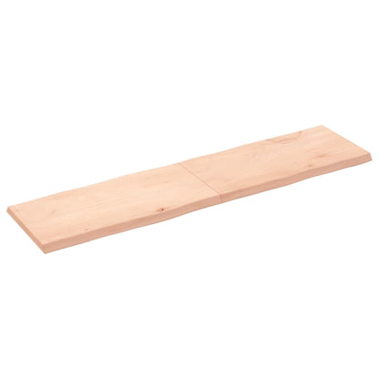 Piano per Tavolo 160x40x(2-4) cm Rovere Non Trattato Bordi Vivi