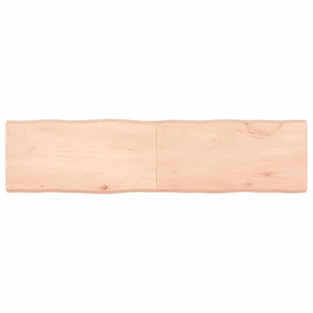 Piano per Tavolo 160x40x(2-6) cm Rovere Non Trattato Bordi Vivi