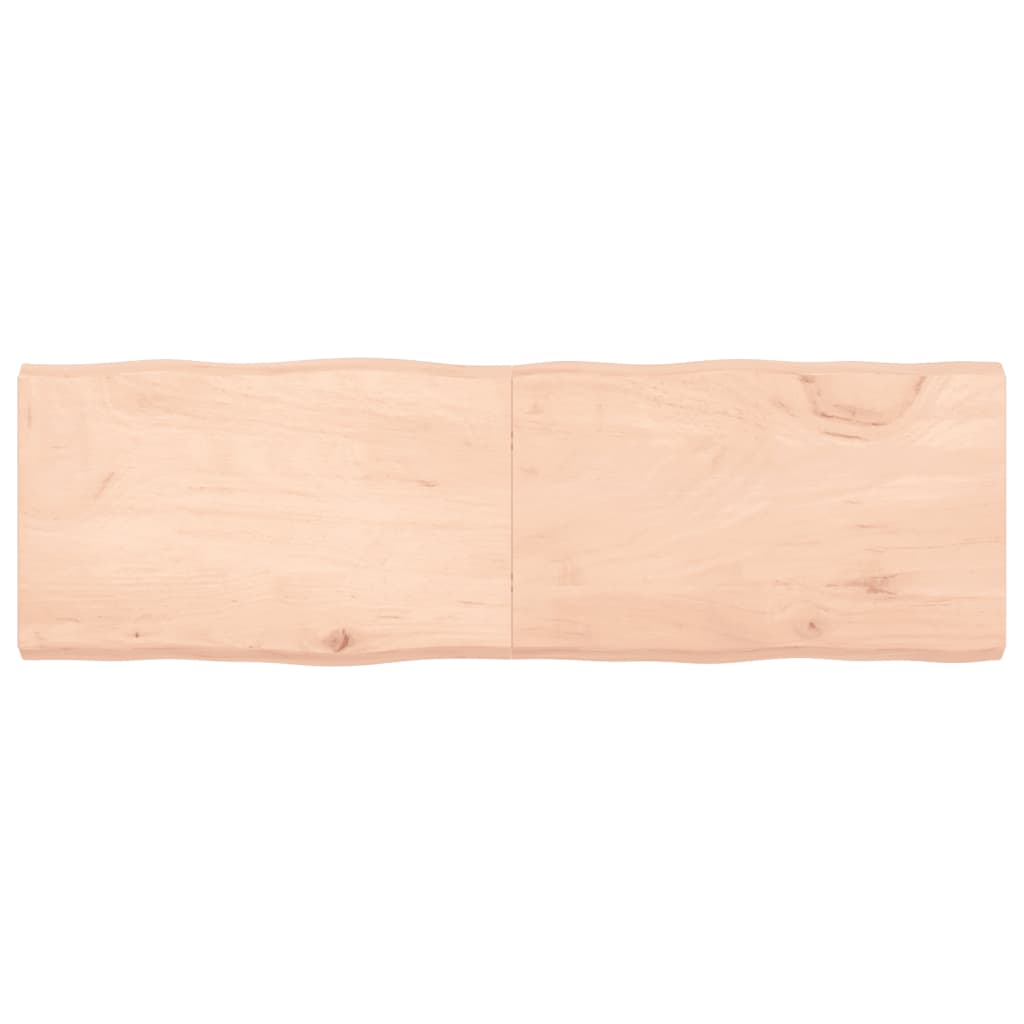 Piano per Tavolo 160x50x(2-6) cm Rovere Non Trattato Bordi Vivi