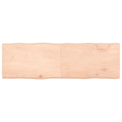 Piano per Tavolo 160x50x(2-6) cm Rovere Non Trattato Bordi Vivi