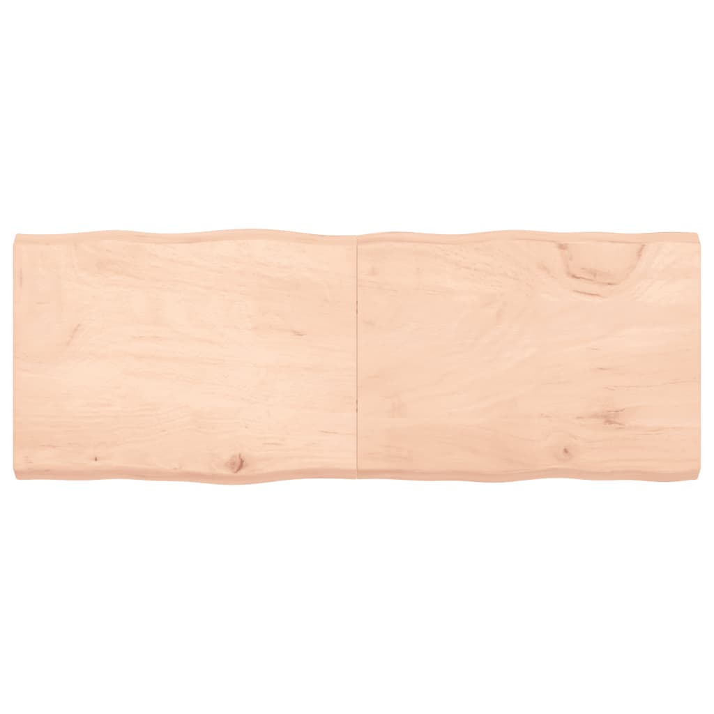 Piano per Tavolo 160x60x(2-6) cm Rovere Non Trattato Bordi Vivi