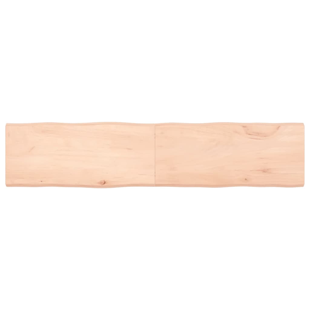 Piano per Tavolo 180x40x(2-4) cm Rovere Non Trattato Bordi Vivi