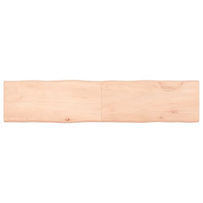 Piano per Tavolo 180x40x(2-4) cm Rovere Non Trattato Bordi Vivi