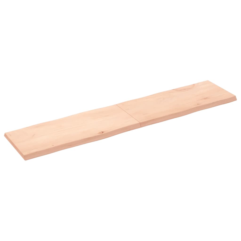 Piano per Tavolo 180x40x(2-4) cm Rovere Non Trattato Bordi Vivi