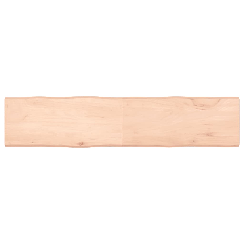Piano per Tavolo 180x40x(2-6) cm Rovere Non Trattato Bordi Vivi
