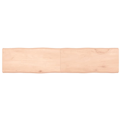 Piano per Tavolo 180x40x(2-6) cm Rovere Non Trattato Bordi Vivi