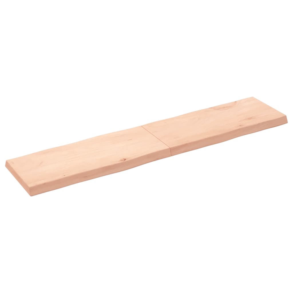 Piano per Tavolo 180x40x(2-6) cm Rovere Non Trattato Bordi Vivi