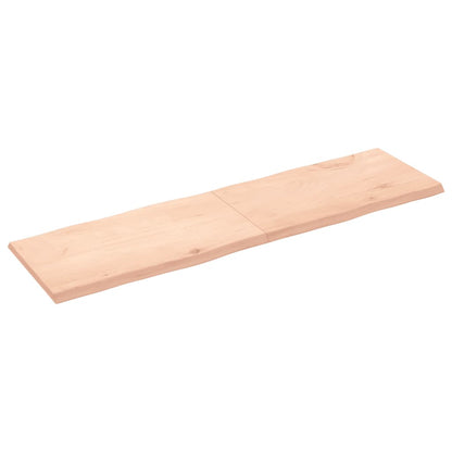 Piano per Tavolo 180x50x(2-4) cm Rovere Non Trattato Bordi Vivi