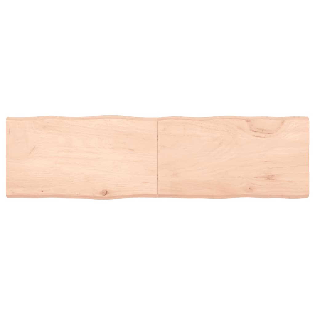Piano per Tavolo 180x50x(2-6) cm Rovere Non Trattato Bordi Vivi