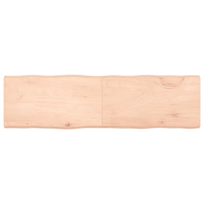 Piano per Tavolo 180x50x(2-6) cm Rovere Non Trattato Bordi Vivi