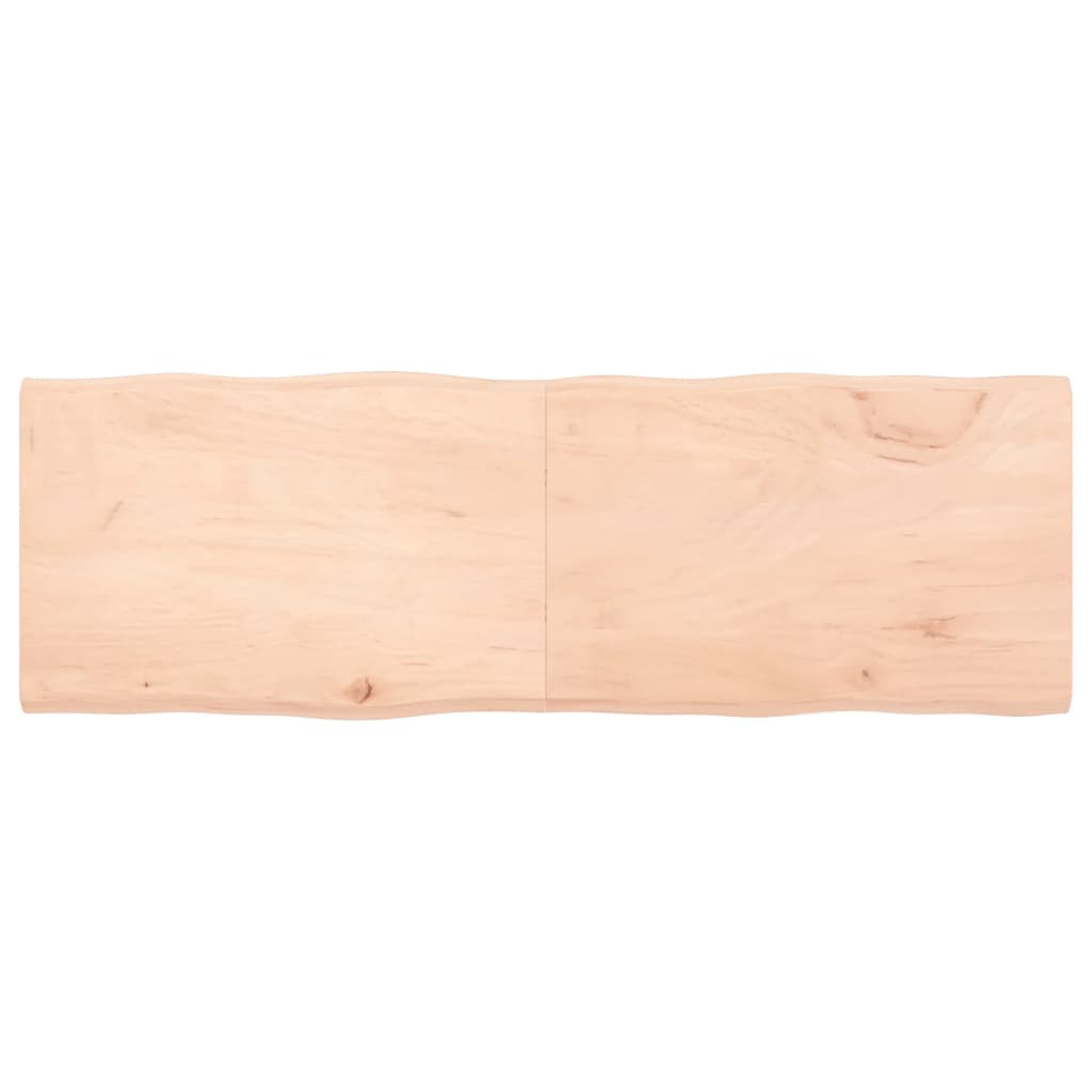 Piano per Tavolo 180x60x(2-4) cm Rovere Non Trattato Bordi Vivi
