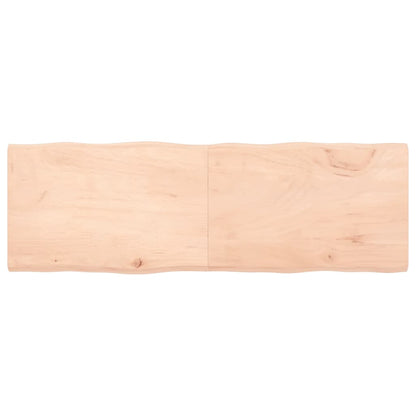 Piano per Tavolo 180x60x(2-4) cm Rovere Non Trattato Bordi Vivi