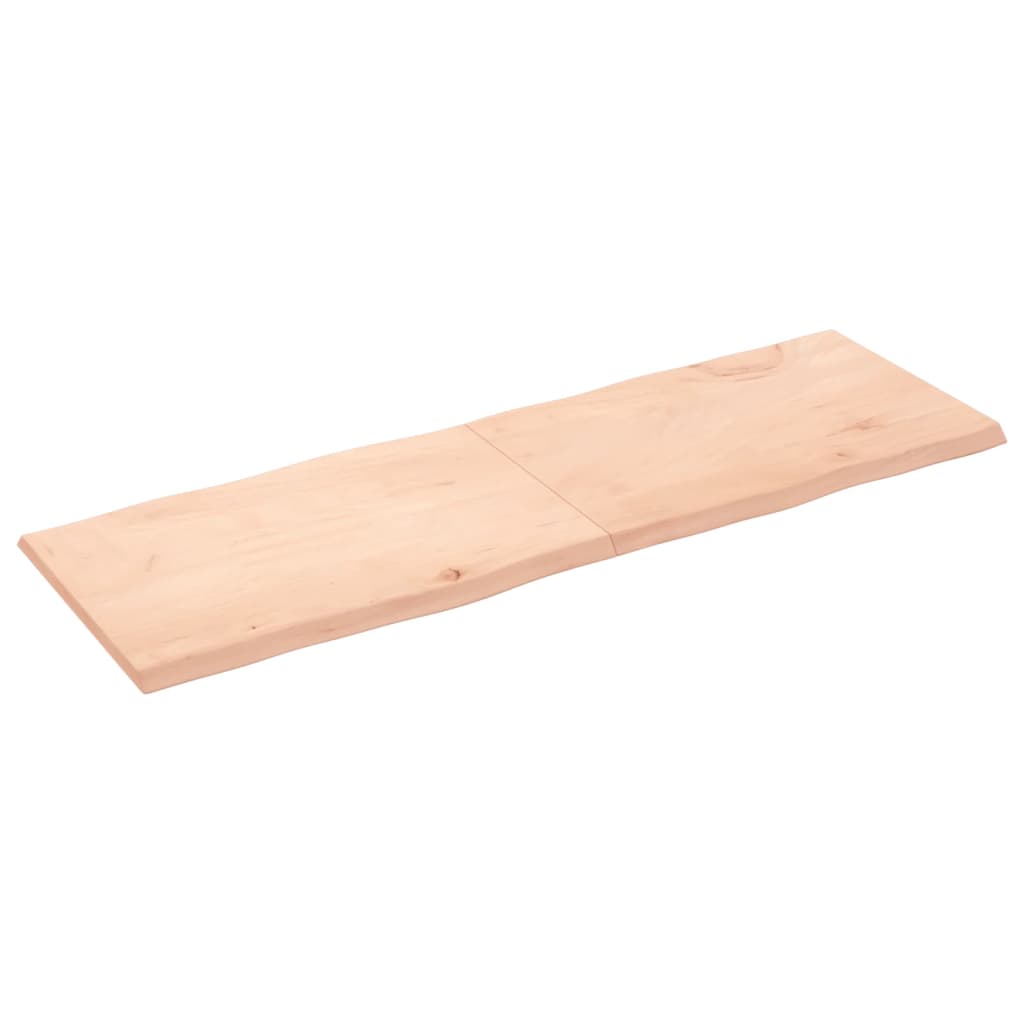 Piano per Tavolo 180x60x(2-4) cm Rovere Non Trattato Bordi Vivi