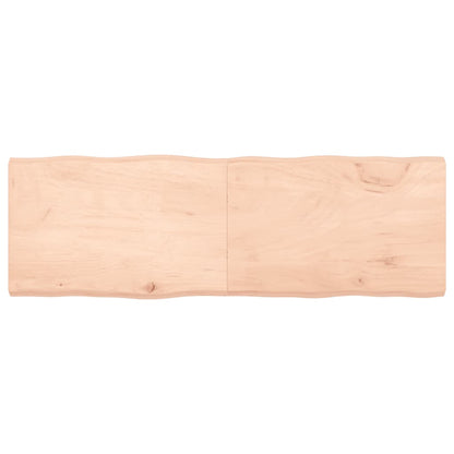 Piano per Tavolo 180x60x(2-6) cm Rovere Non Trattato Bordi Vivi
