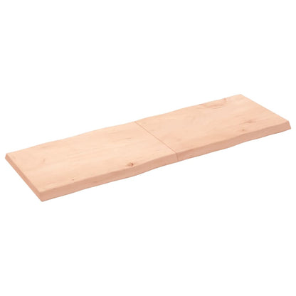 Piano per Tavolo 180x60x(2-6) cm Rovere Non Trattato Bordi Vivi