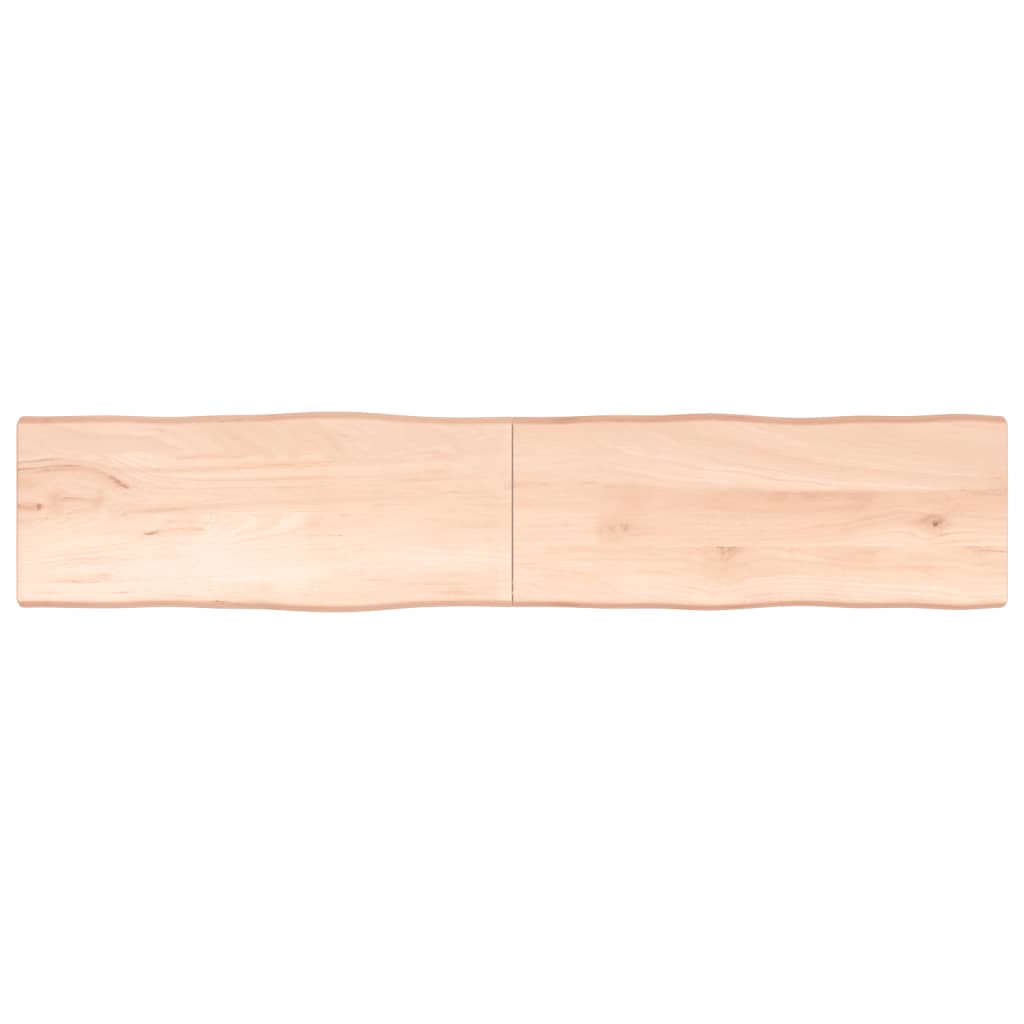Piano per Tavolo 200x40x(2-4) cm Rovere Non Trattato Bordi Vivi