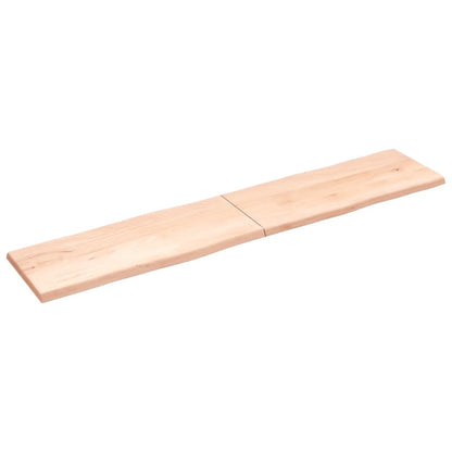 Piano per Tavolo 200x40x(2-4) cm Rovere Non Trattato Bordi Vivi