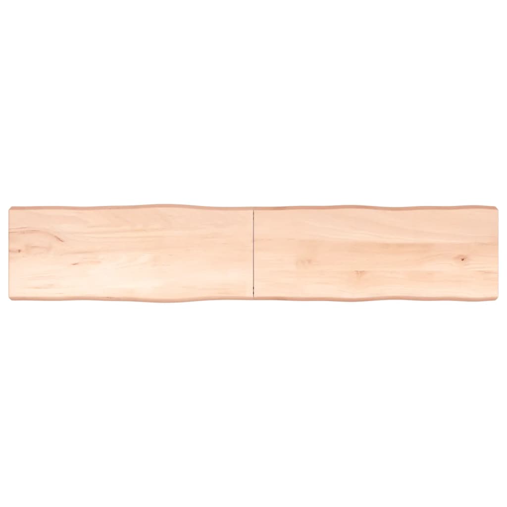 Piano per Tavolo 200x40x(2-6) cm Rovere Non Trattato Bordi Vivi