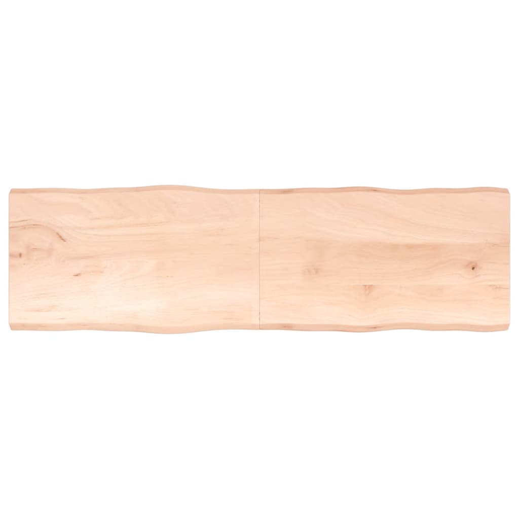 Piano per Tavolo 200x60x(2-4) cm Rovere Non Trattato Bordi Vivi