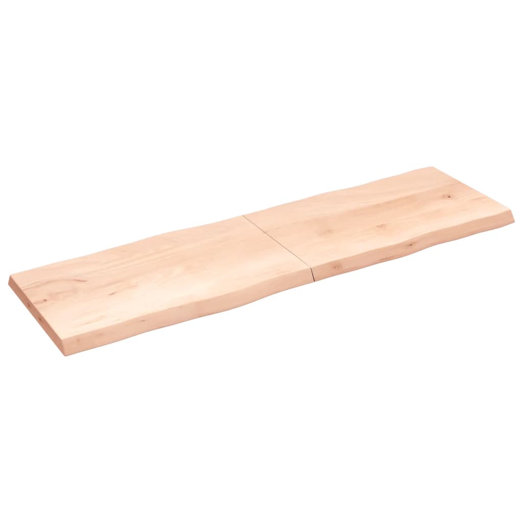 Piano per Tavolo 200x60x(2-6) cm Rovere Non Trattato Bordi Vivi
