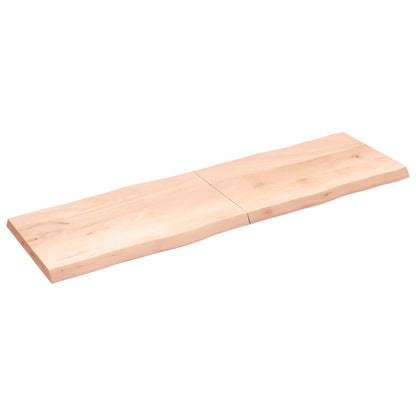 Piano per Tavolo 200x60x(2-6) cm Rovere Non Trattato Bordi Vivi