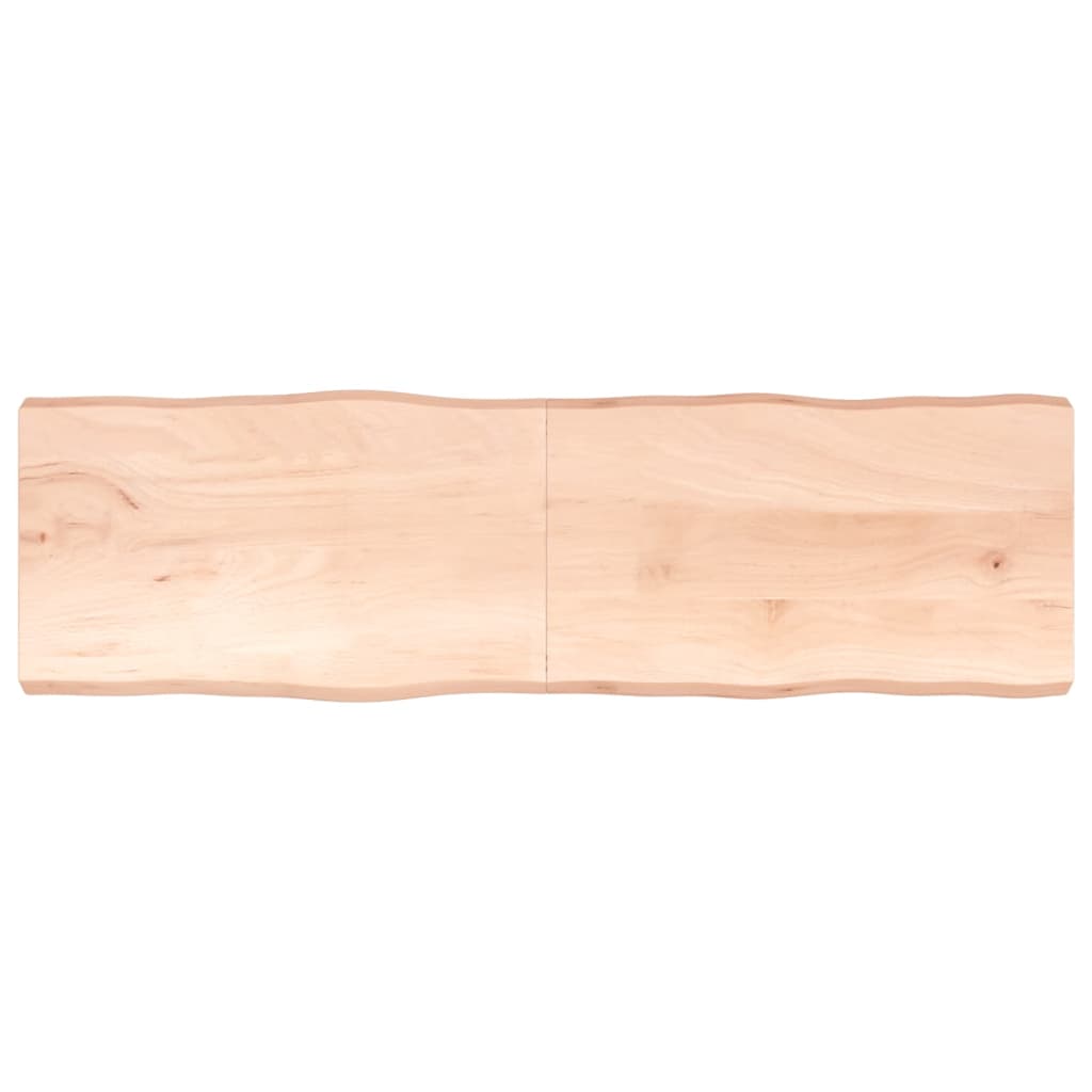 Piano per Tavolo 200x60x(2-6) cm Rovere Non Trattato Bordi Vivi