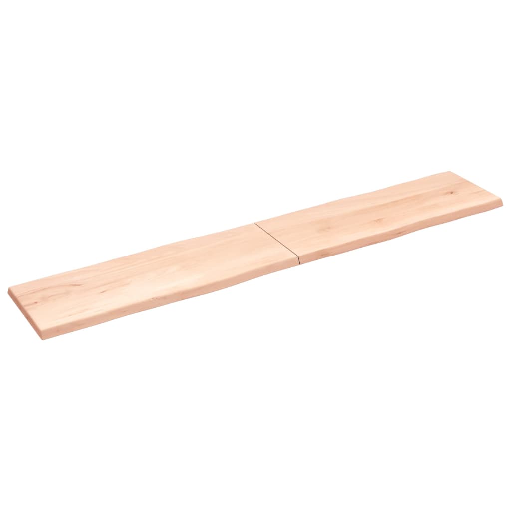 Piano per Tavolo 220x40x(2-4) cm Rovere Non Trattato Bordi Vivi