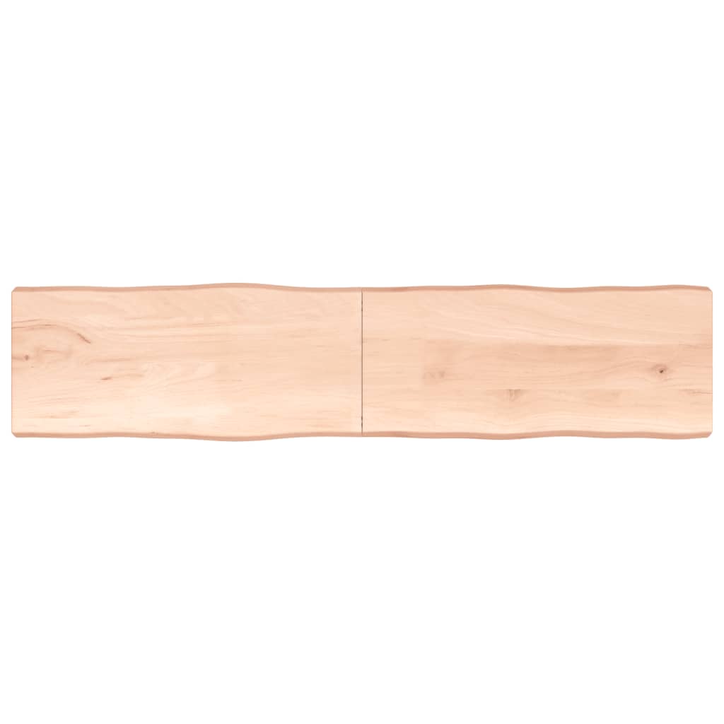 Piano per Tavolo 220x50x(2-6) cm Rovere Non Trattato Bordi Vivi