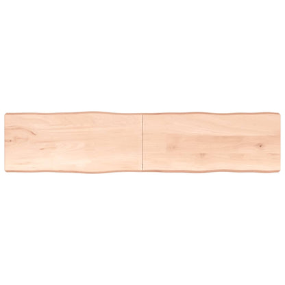 Piano per Tavolo 220x50x(2-6) cm Rovere Non Trattato Bordi Vivi