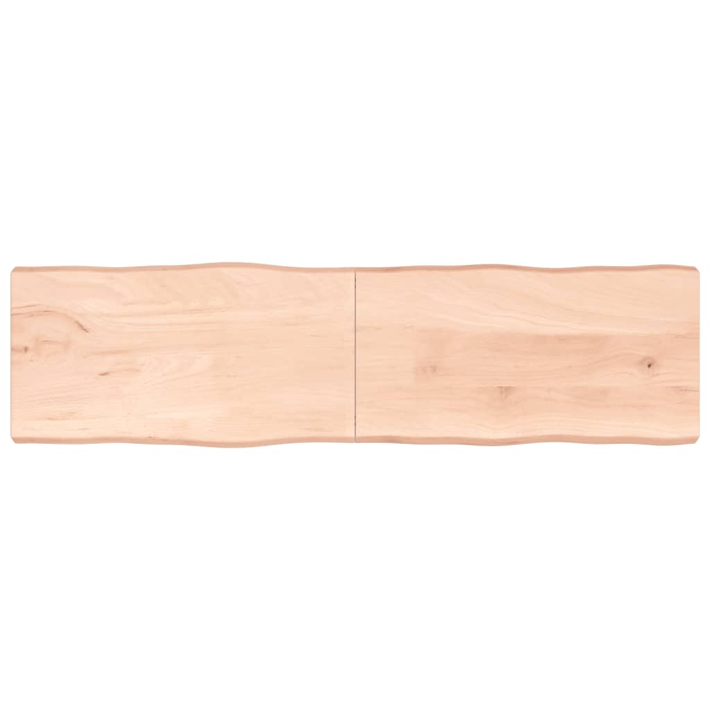 Piano per Tavolo 220x60x(2-6) cm Rovere Non Trattato Bordi Vivi