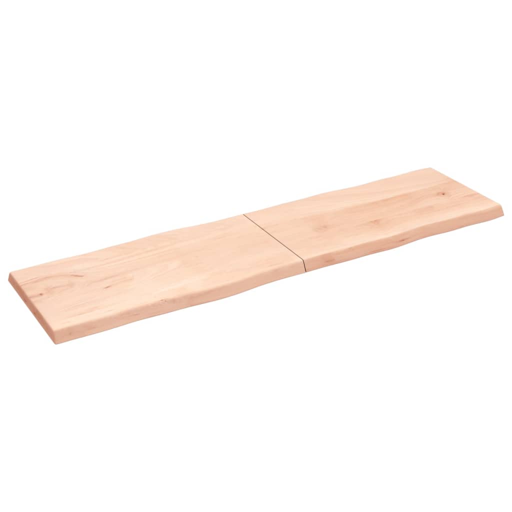 Piano per Tavolo 220x60x(2-6) cm Rovere Non Trattato Bordi Vivi