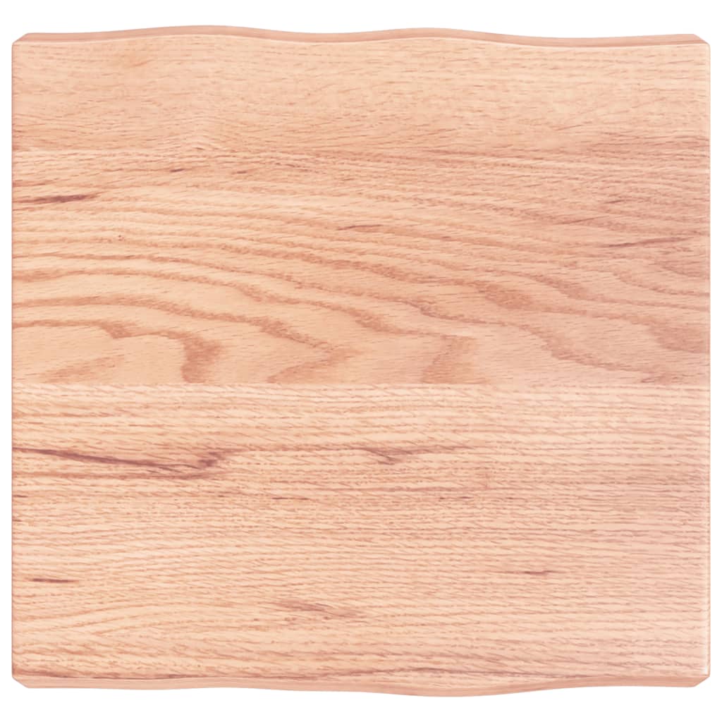 Piano Tavolo Marrone Chiaro 40x40x(2-6) cm Rovere Non Trattato