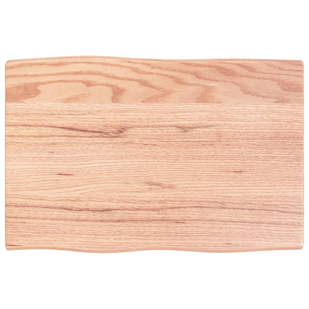 Piano Tavolo Marrone Chiaro 60x40x2 cm in Rovere Non Trattato