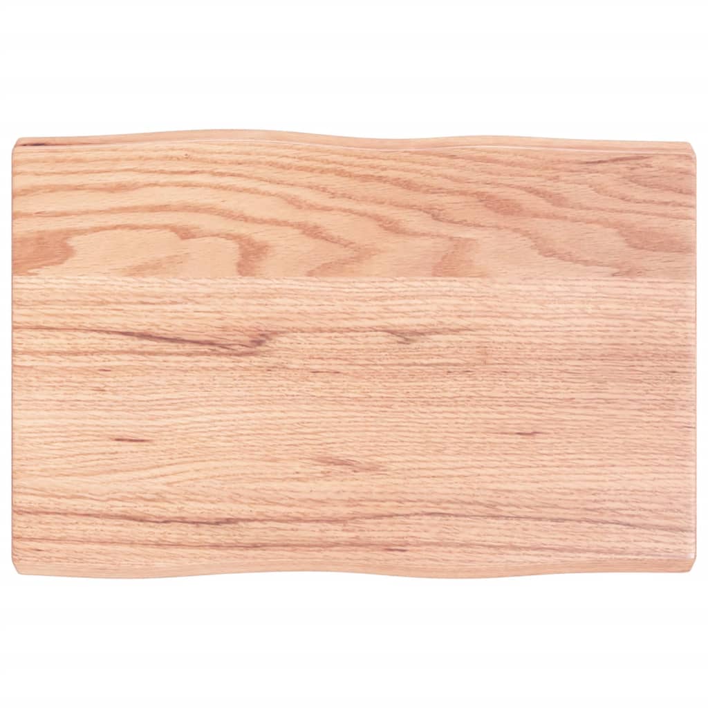 Piano Tavolo Marrone Chiaro 60x40x(2-4) cm Rovere Non Trattato