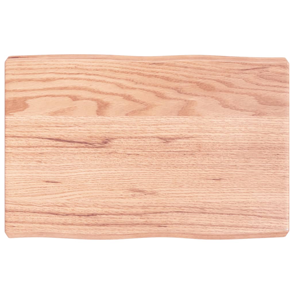Piano Tavolo Marrone Chiaro 60x40x(2-6) cm Rovere Non Trattato