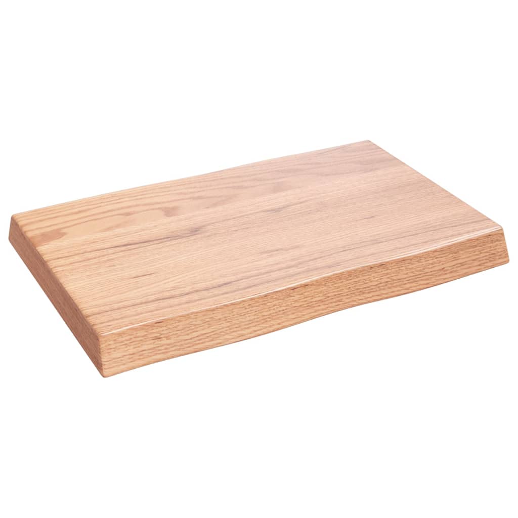 Piano Tavolo Marrone Chiaro 60x40x(2-6) cm Rovere Non Trattato